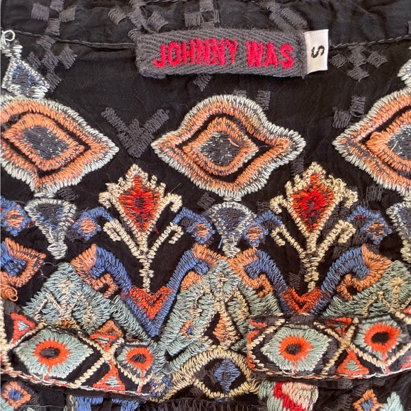 SOLD- EUC- Johnny Was Black Laced and Embroidered Floral Gina Blouse- Size Small - Picture 3 of 5